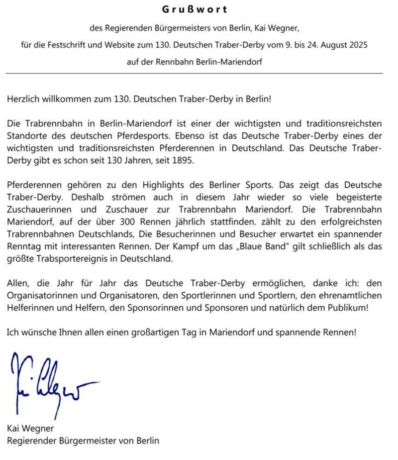 Wegner Grußwort